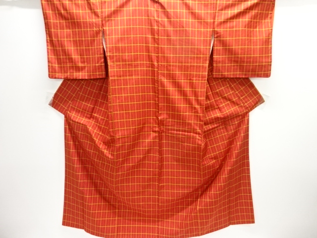 JAPANESE KIMONO / OSHIMA TSUMUGI / WOVEN GRID